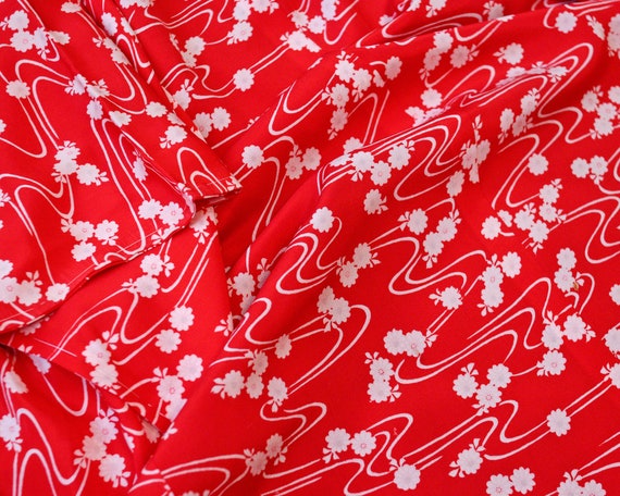 Vintage Red Japanese 100% silk cropped kimono nag… - image 2