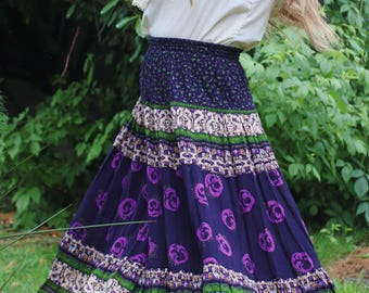 Vintage 1990s Broomstick Crinkle Rayon Gauze 90s Artsy Whimsigoth