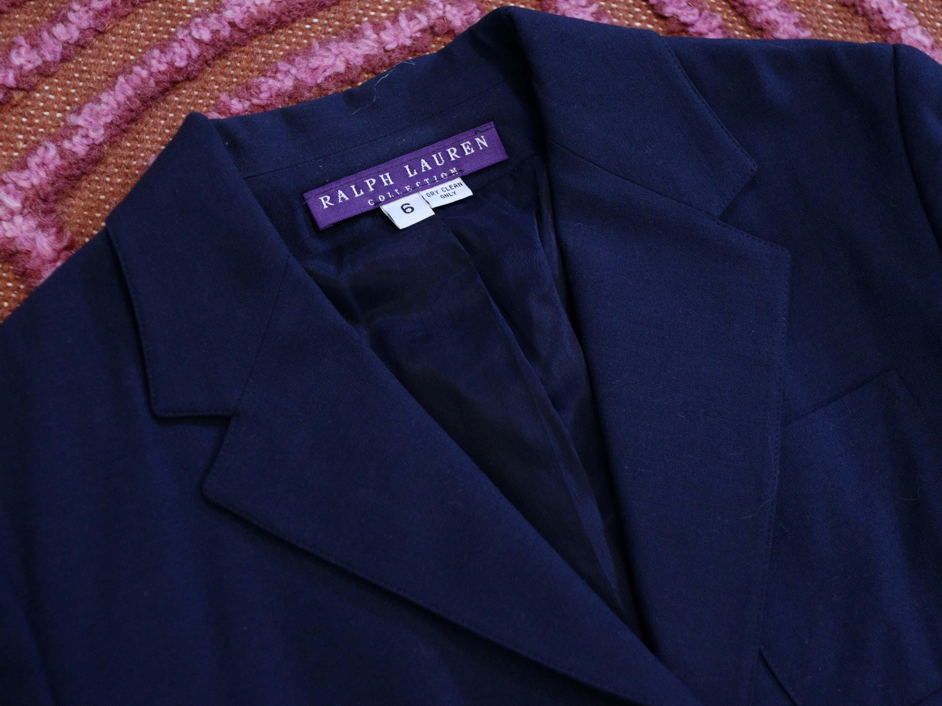 Vintage 1990s Ralph Lauren Collection Purple Tag Navy Blue