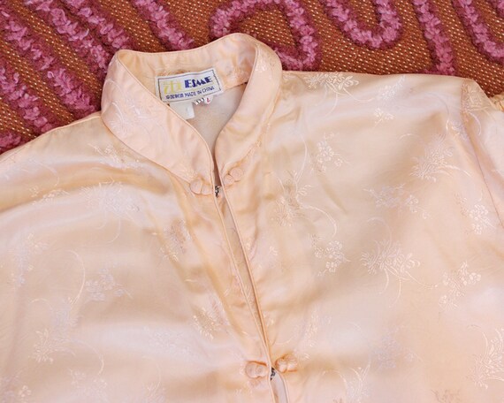 Vintage Chinese Peach Pink Silk Satin Asian Inspi… - image 3