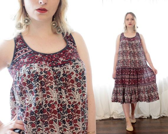 Vintage Indian cotton gauze sleeveless Kaiser bloc