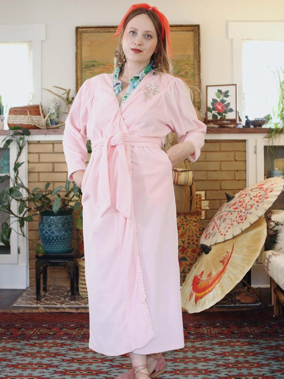 Vintage Christian Dior Loungewear Paris New York Baby Pink Velour