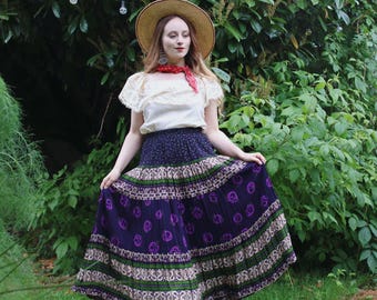 Vintage 1990s Broomstick Crinkle Rayon Gauze 90s Artsy Whimsigoth