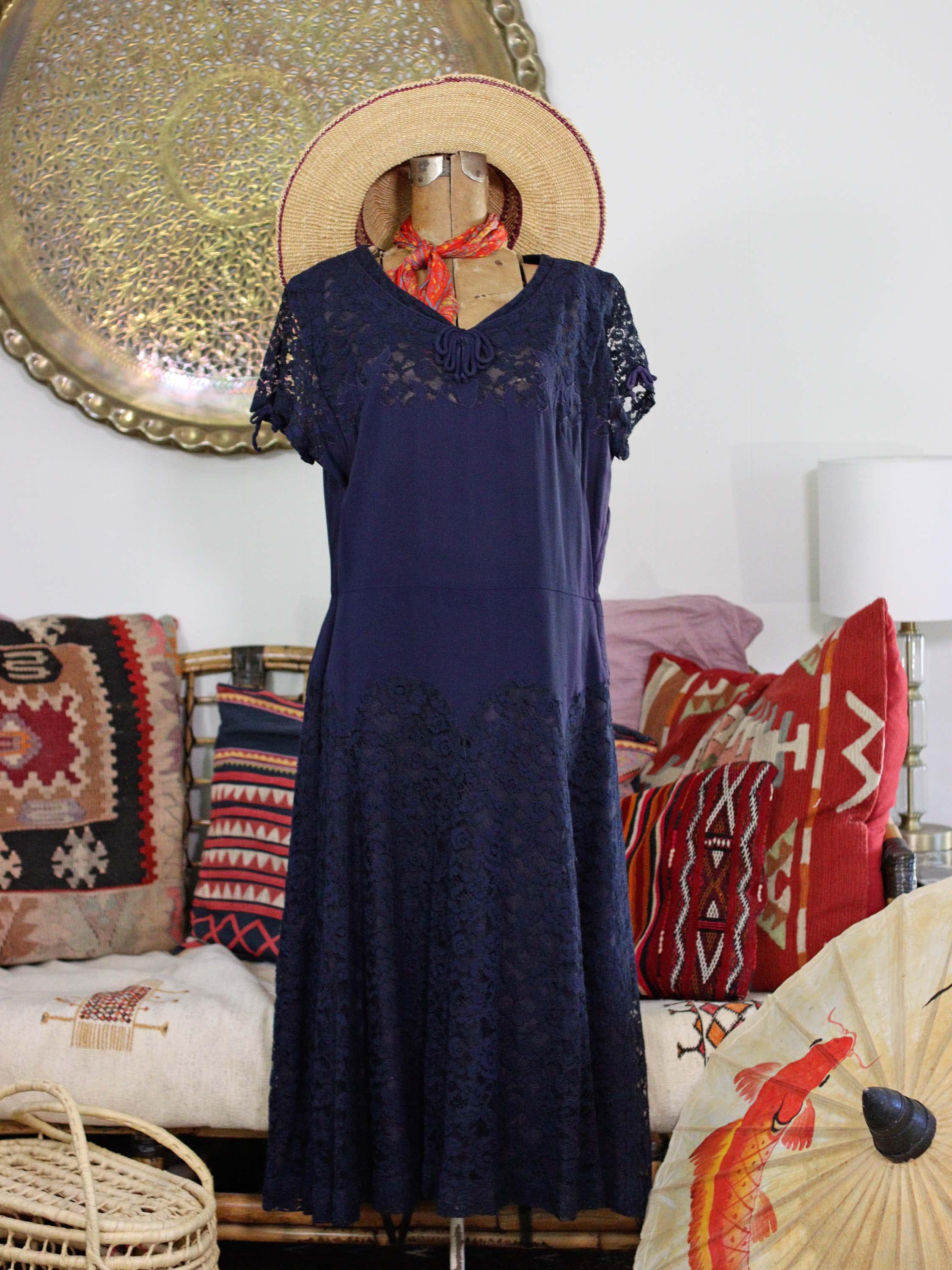 1940s Blue Dress
