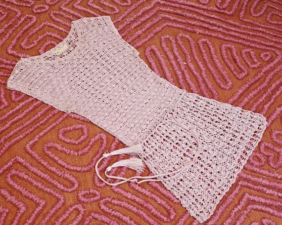 Vintage handmade crochet soft lavender purple she… - image 2