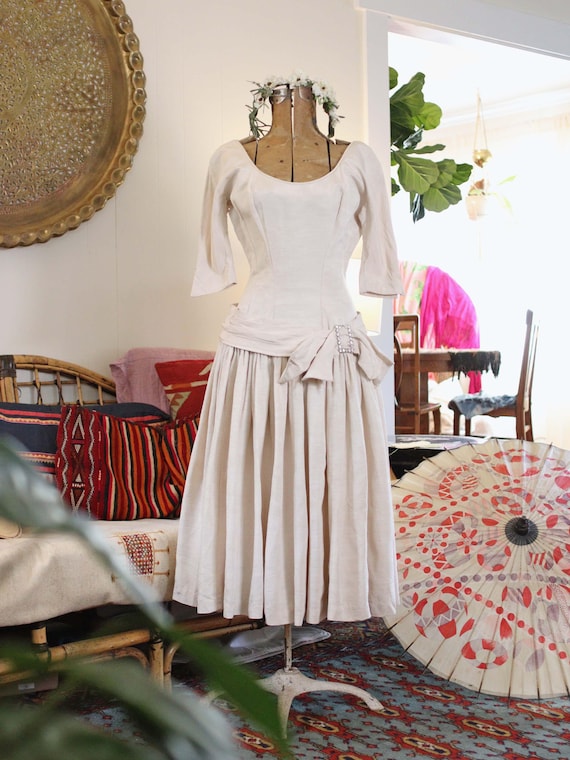 cream colored cap sleeve drop waist dresses Grecian Cap Sleeve Cowl Back Dress Champagne
