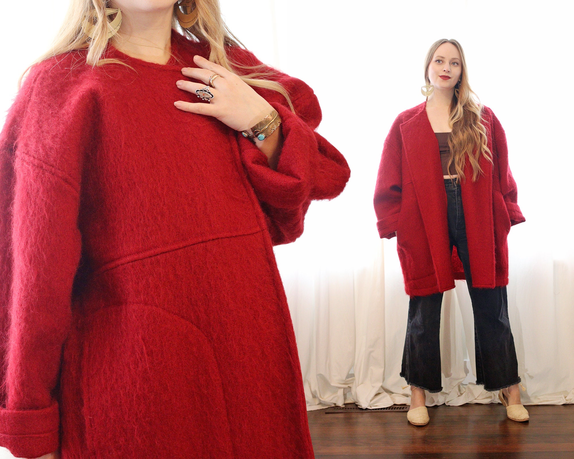 Vintage Seattle Boutique Opus 204 Brushed Pure Wool Jacket Coat 