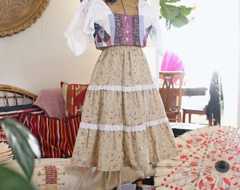Vintage Gunne Sax Skirt // Jessica's Gunnies Button up Calico