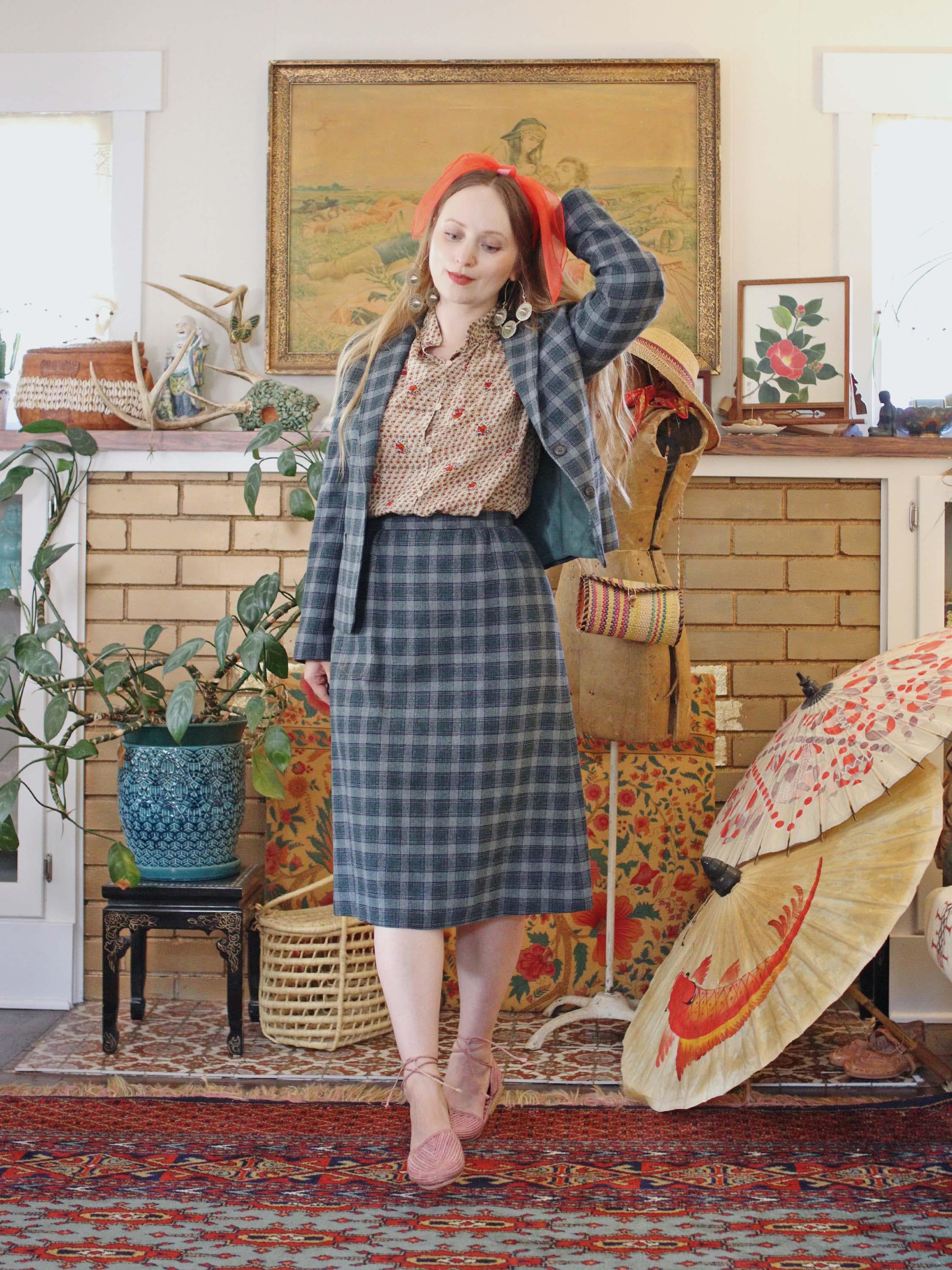 Green Skirt Blazer Set Ireland