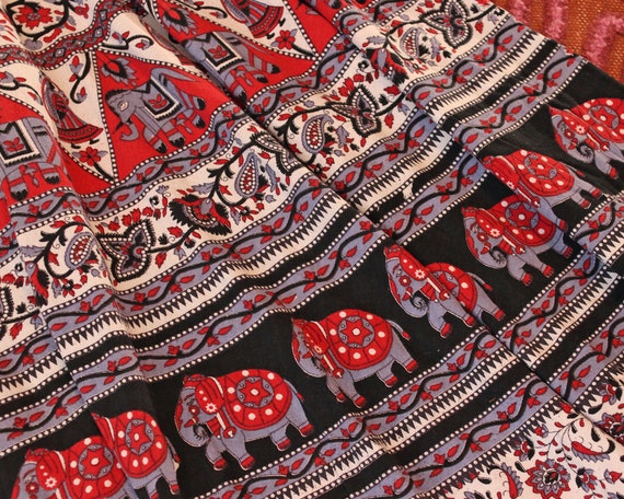 Vintage 1990s Indian cotton tapestry block printe… - image 8