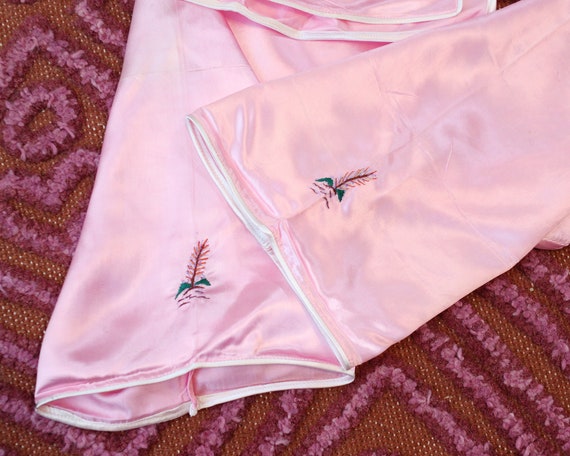 Vintage Pink Silk Satin Chinese Souvenir Pajamas … - image 6