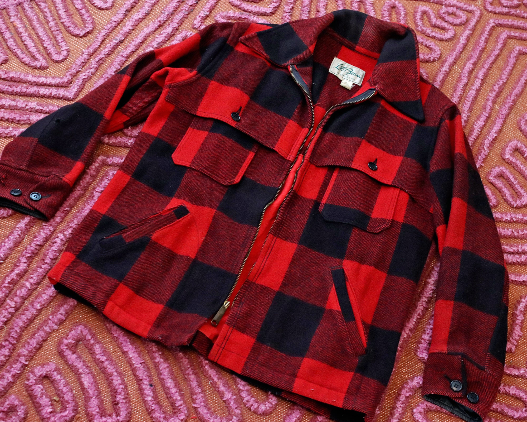 USED LLBean PLAID HENRYNECK FOODIE アウトレットファッション