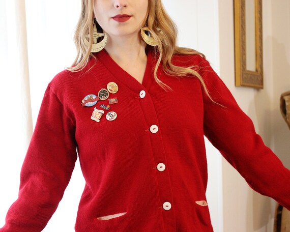 Vintage Pacific Northwest Puget Sound Red 1960s Virgin Wool Pocket 