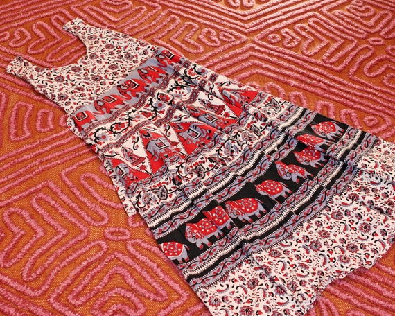 Vintage 1990s Indian cotton tapestry block printe… - image 3