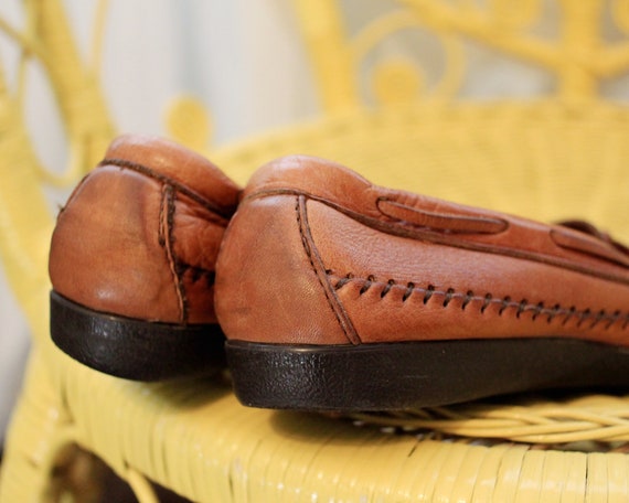 Vintage Dexter leather moccasin kiltie fringe sti… - image 4