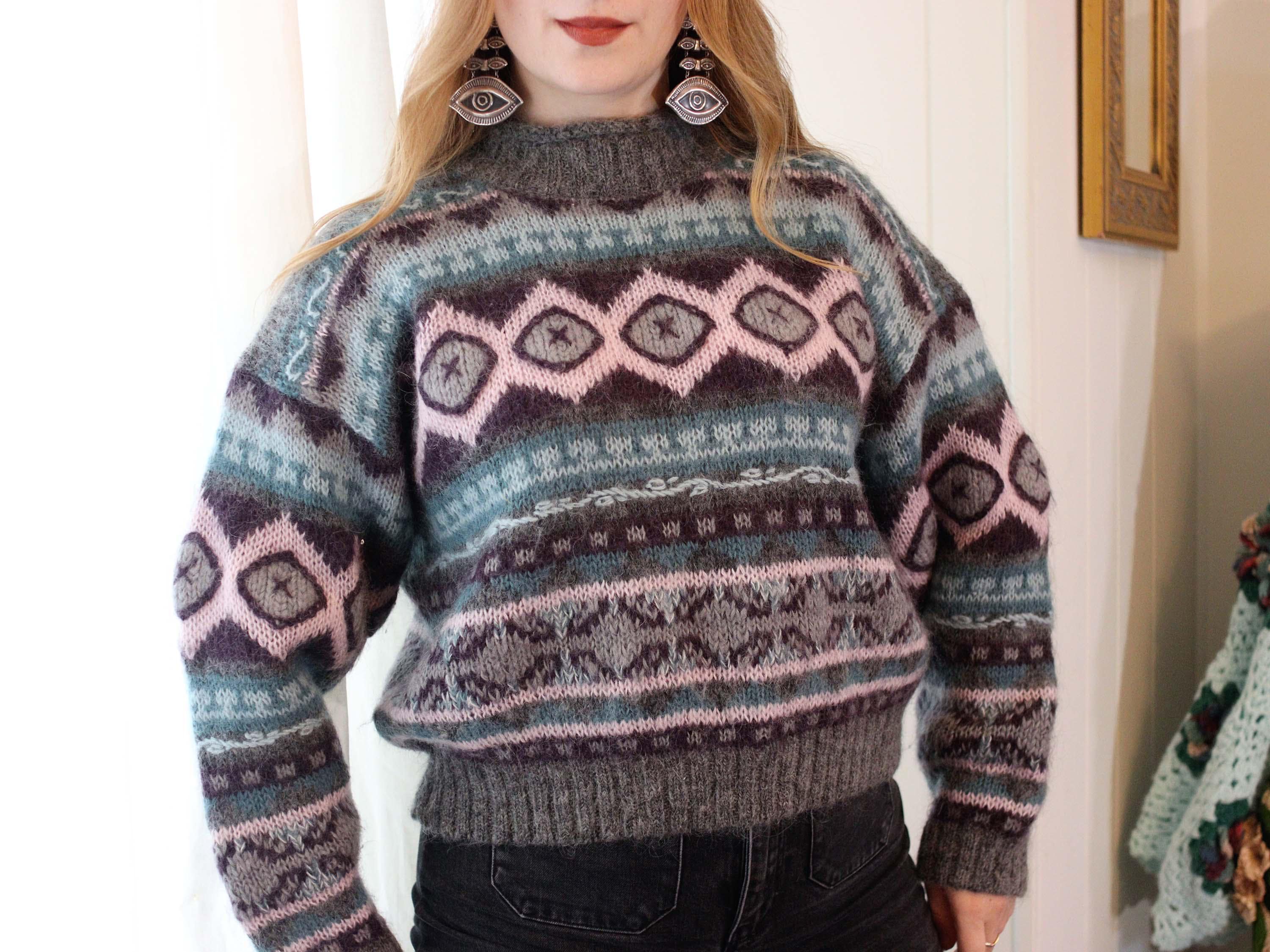 Pull Nautica Vintage Tricoté Main Début Années 90 - Taille L Homme - Occasion Très Bon état