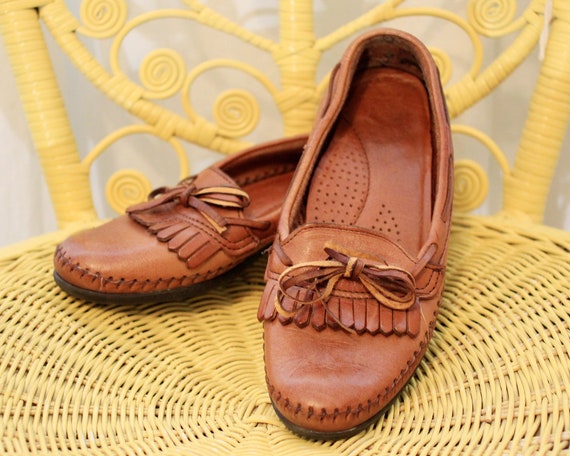 Vintage Dexter leather moccasin kiltie fringe sti… - image 6