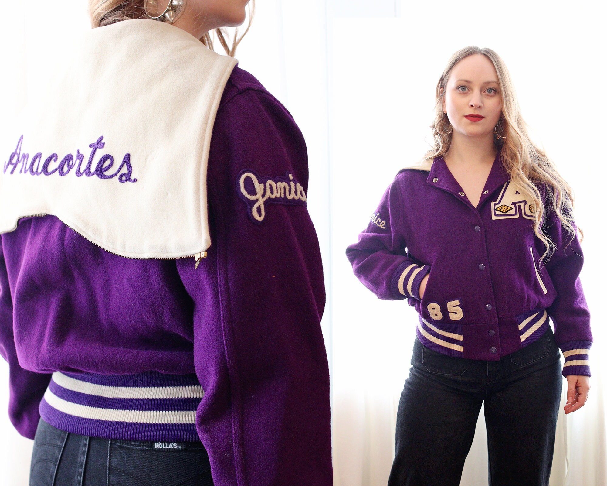 Vintage Anacortes Washington 1985 Wool Letterman Jacket
