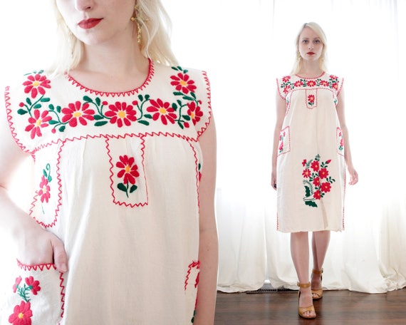 mexican cotton embroidered dresses