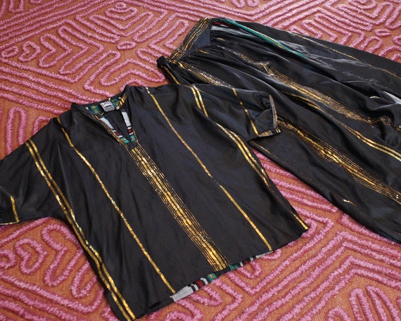Vintage silk blouse high waisted Shalwar harem pa… - image 2