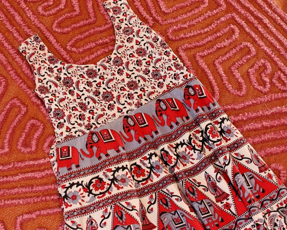 Vintage 1990s Indian cotton tapestry block printe… - image 6