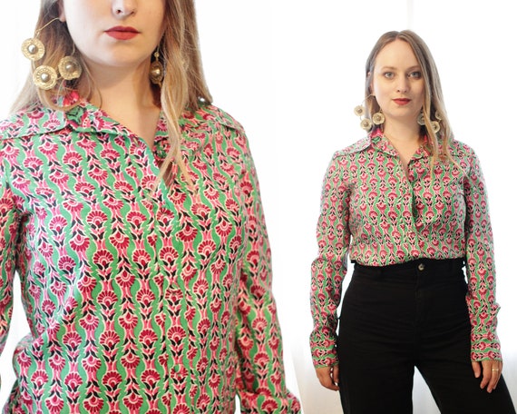 Vintage 100% handloomed hand printed psychedelic