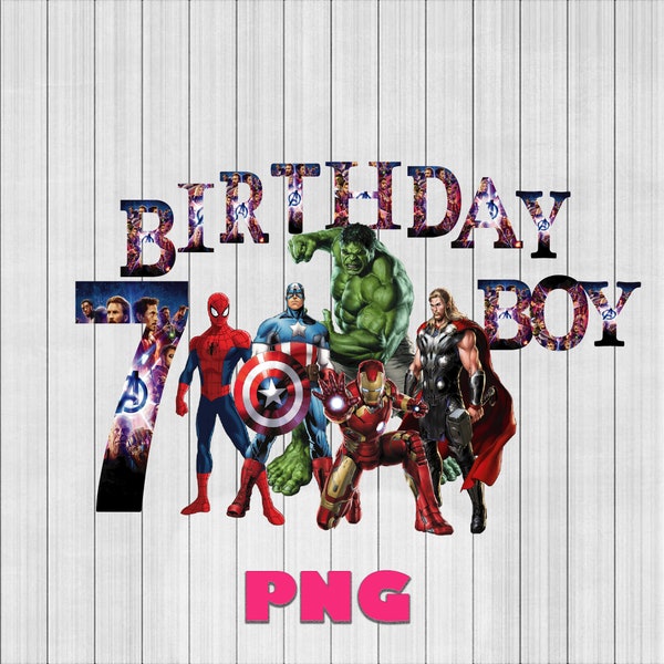 Avengers Birthday 7 Boy Clipart Png Super Heroes Avengers Png, Avengers , Marvel Avengers, Spiderman, Hulk, Avengers transparent backgrounds