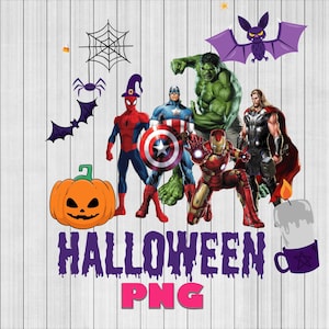halloween Avengers Clipart, Superhero Clipart, Spiderman clipart, Avengers PNG, Superheroes Clipart, Superhero PNG, Hulk, Iron Man, Captain
