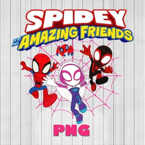 Spider Gwen PNG, Spidey and his amazing Friends Clipart, Super Hero Instant Digital Download, Spidey sublimation, Spider Gwen Shirt Png, PNG