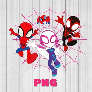 Spider Gwen & Friends Clipart: Superhero PNG (Digital Download)