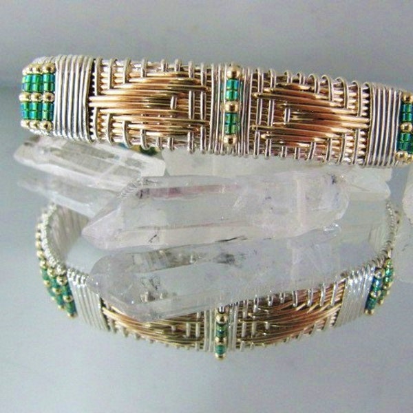 Navajo Cuff Bracelet Instant Download PDF Tutorial, Wire Weaving, Basket Weave, Heart Weave, Metal, Wire Wrapping