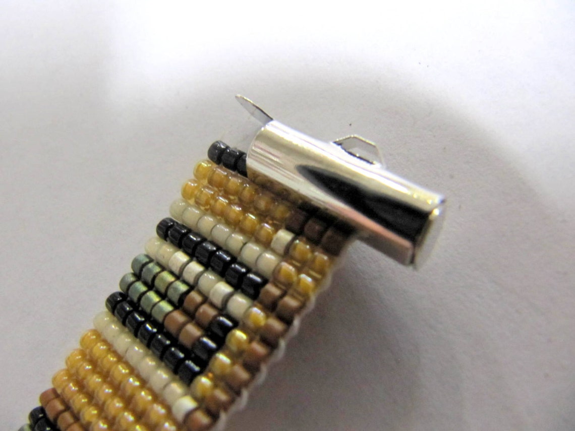 End Caps Slider Clasps 1/2 Inch Silver Loom Bead Patterns Etsy