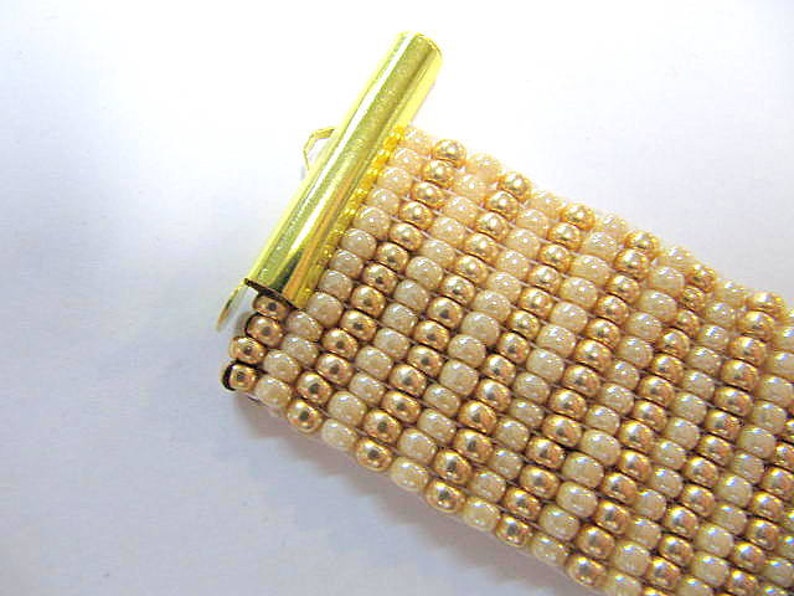 End Caps Slider Clasps One Inch Gold Color Loom Bead Etsy