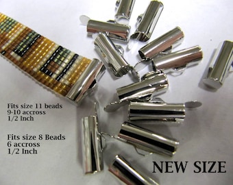 End Caps Slider Clasps, 1/2 Inch Silver, Loom Bead Patterns, Loom Findings, Silver Color, 12 Pack, Look Is Clean and Neat