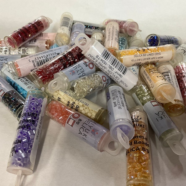 Delica Muyuki seed beads, 8/0 round, Japanese beads, bulk sale, 39 tubes, cheap, sale beads, lot sale