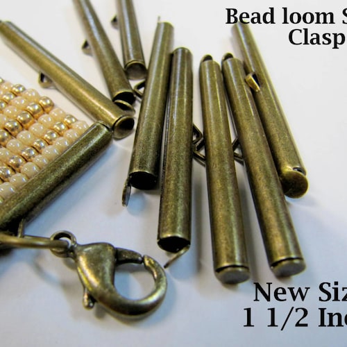 End Caps Slider Clasps1 1/2 Bronze Color Loom Bead Etsy