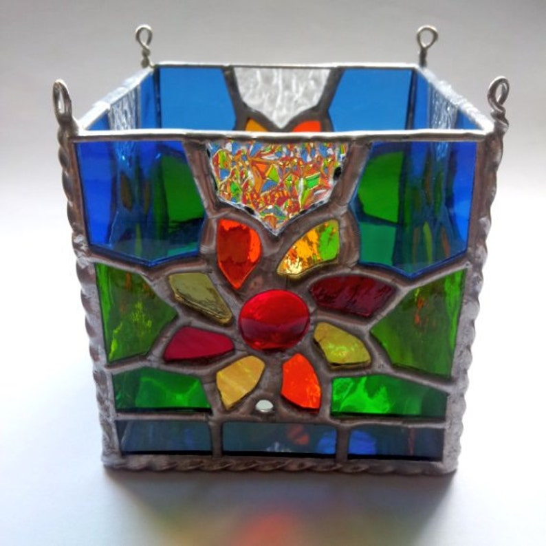Stained Glass Box SummerPencil Holder Candle Etsy