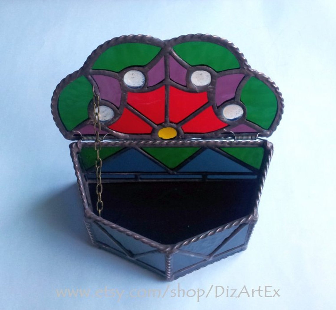 Stained Glass Box. Flowerbox of Stained Glass Handmade Box Etsy