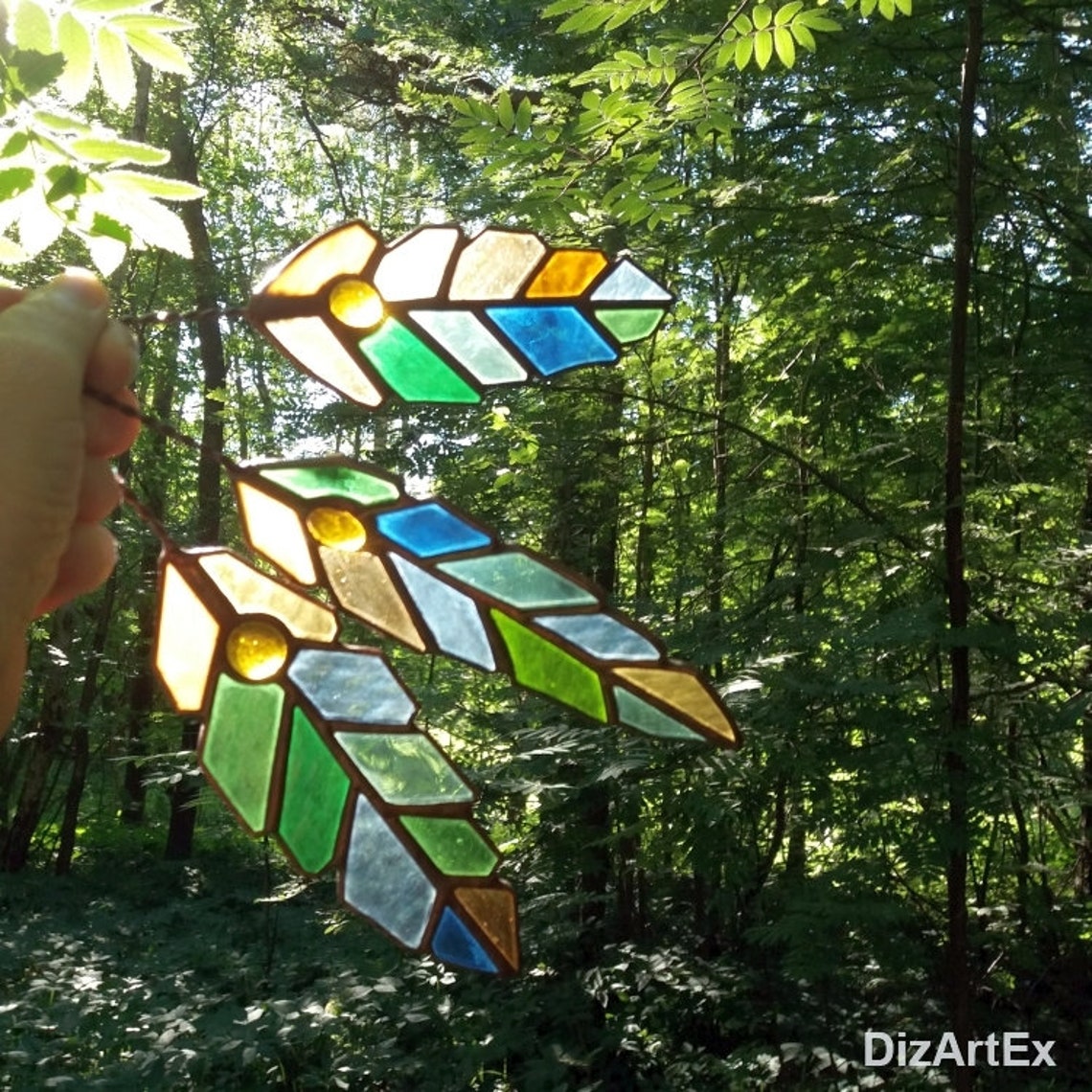 Stain Glass Feathers. Stained Glass Pendantsfeathers. Etsy