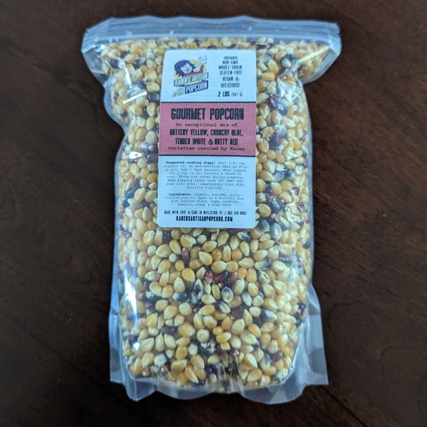 2 lb Gourmet Popcorn Kernel Mix - Made in Vermont - From organic Vermont farms!