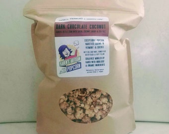 Dark Chocolate Coconut - 4 Gourmet Bags - Made in Vermont - Coconut, Coconut Sugar, Cacao Powder, Cane Sugar and Sea Salt