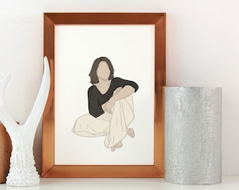 Art Strong Woman Wall Art | Instant Download | Printable Wall Art | Abstract Female Artwork | Mid Century Modern Wall Art | Minimalist Art