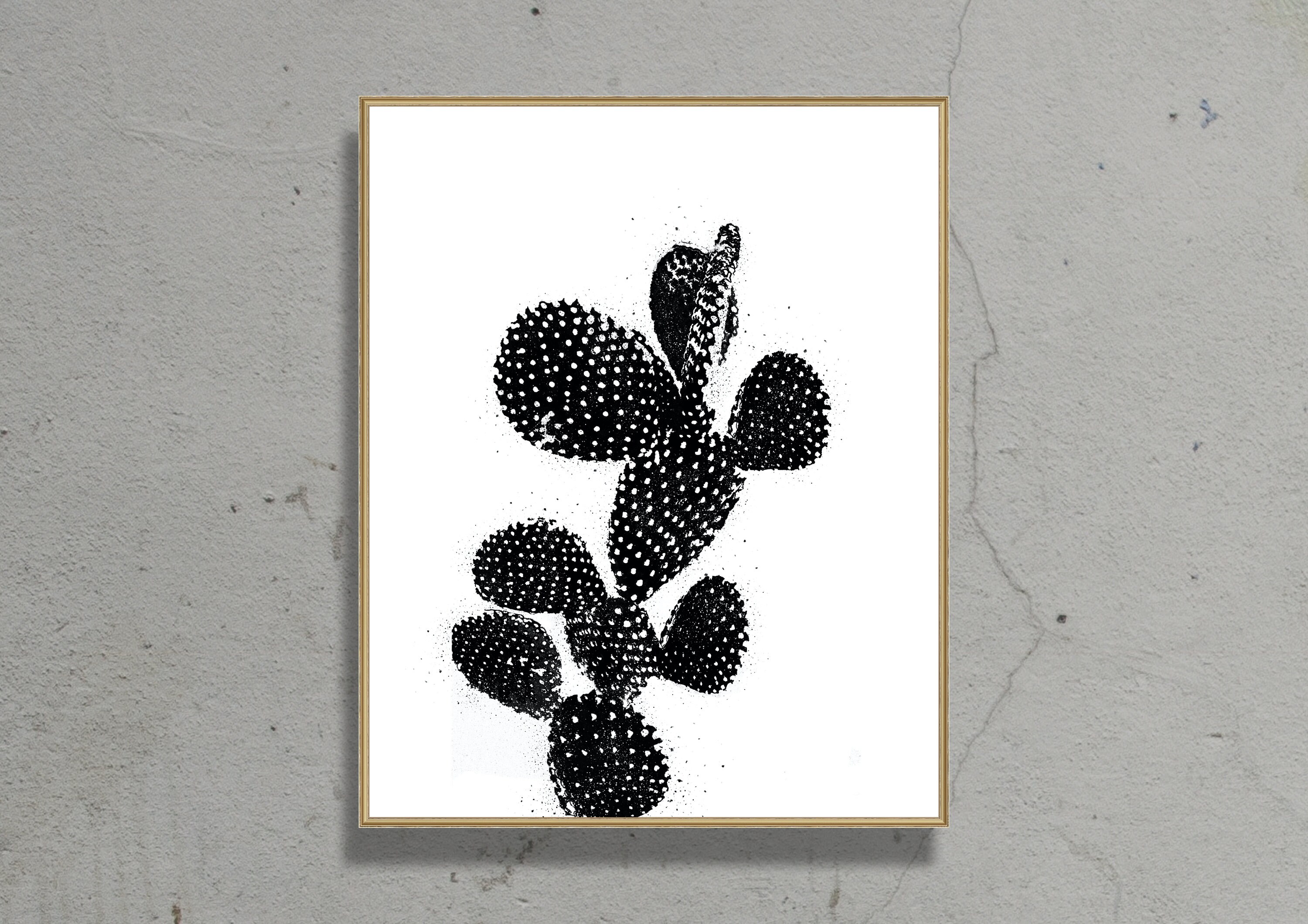 Prickly Pear Cactus Wall Art Instant Download Printable Etsy