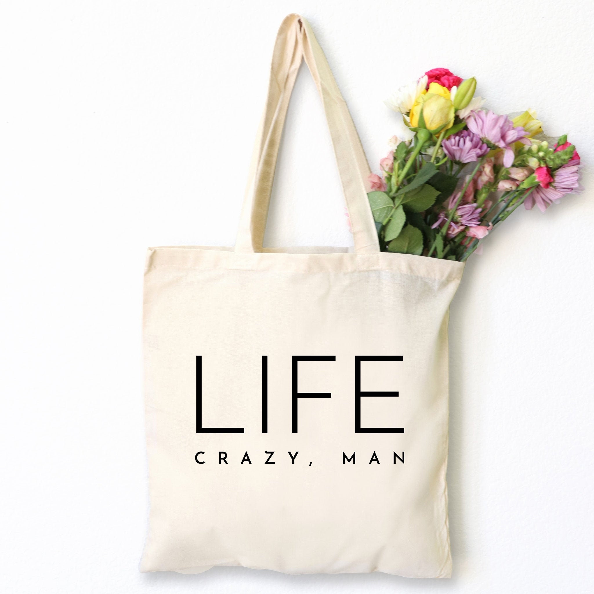 Leichte CanvasEinkaufstasche Leben Zitat lustige Etsy