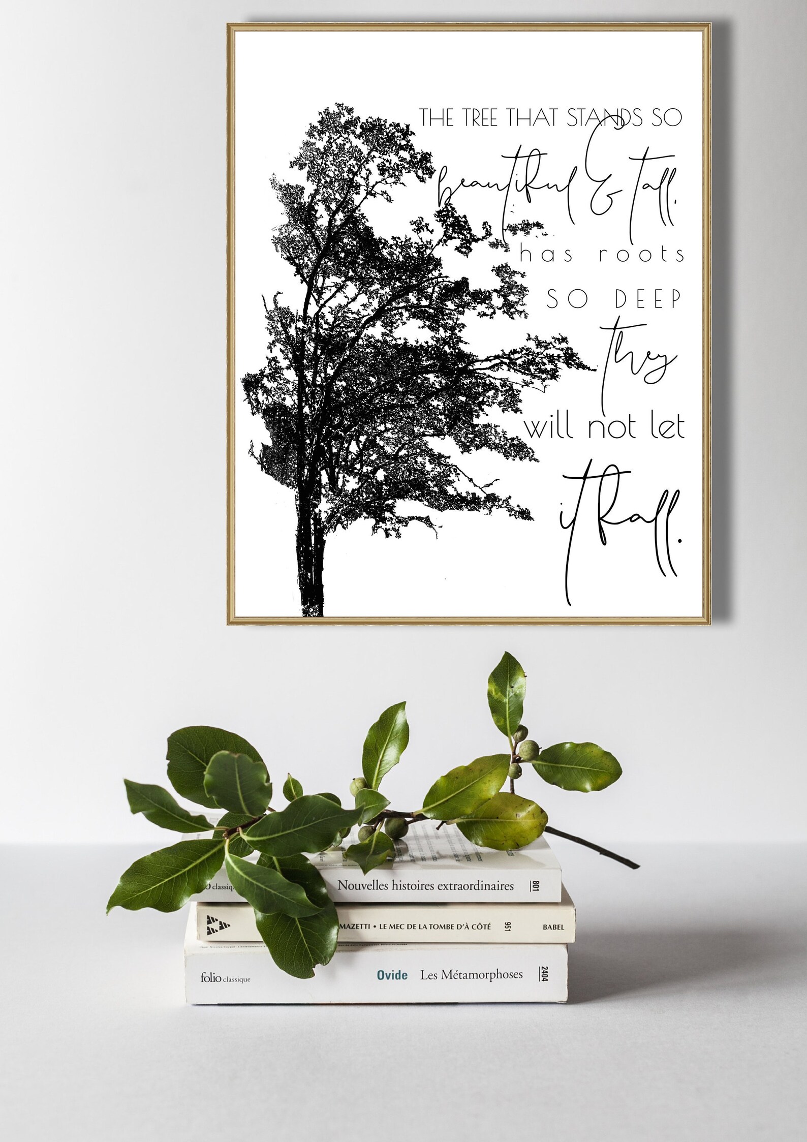 Inspirational Art Strongest Tree Instant Download Black Etsy