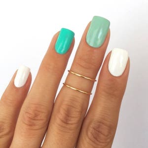 2 Gold Simple Midi Rings. Wear these non tarnish mid knuckle stacking rings in many combinations! -Best Seller-