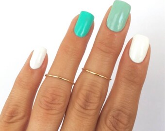 2 Gold Simple Midi Rings. Wear these non tarnish mid knuckle stacking rings in many combinations!