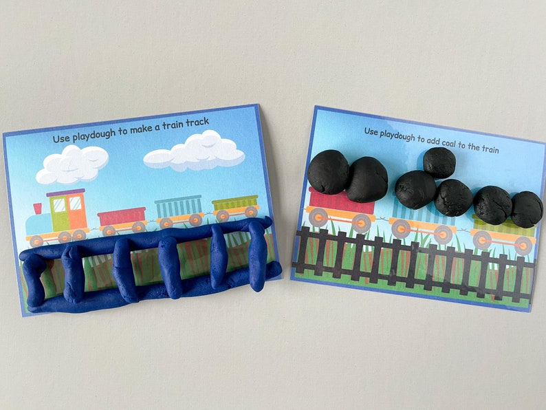 Train Play Dough Kit, Train Sensory Kit, Train Playdough Kit, Playdoh ...