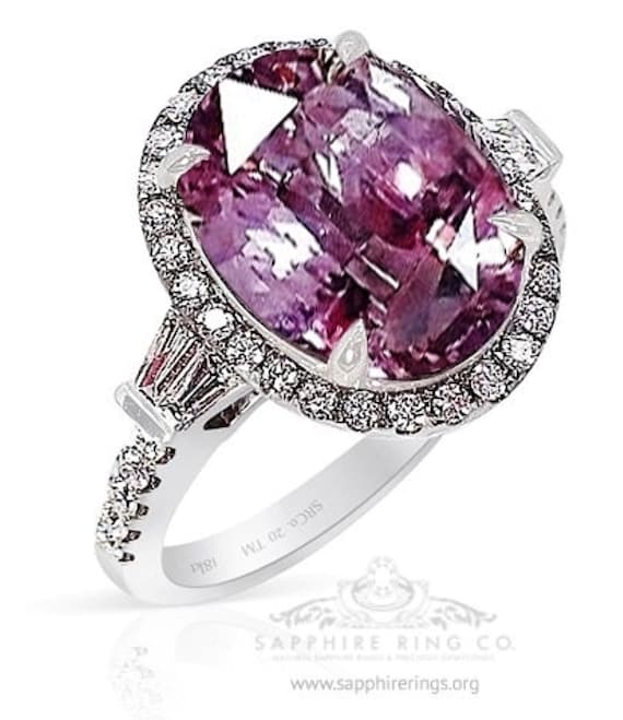Untreated Pink Sapphire Ring - 5.52 ct 18kt White Gold GIA Certified