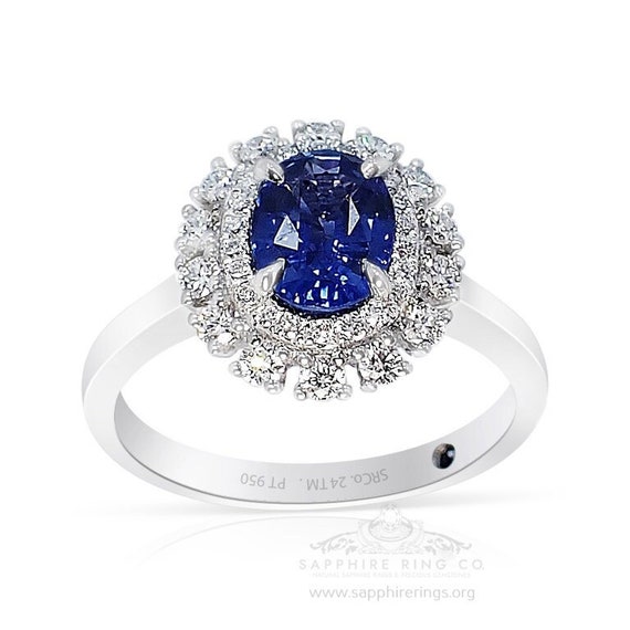 Platinum Sapphire Ring, 1.05 ct GIA Certified Oval Cut Sapphire - Custom-Made